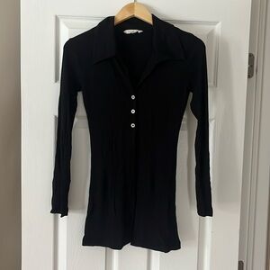 Sotela stretch rib cardigan black small